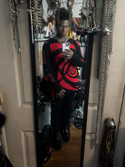 Unisex Spiral Jumper Sweater [Black/Red] – VampireFreaks