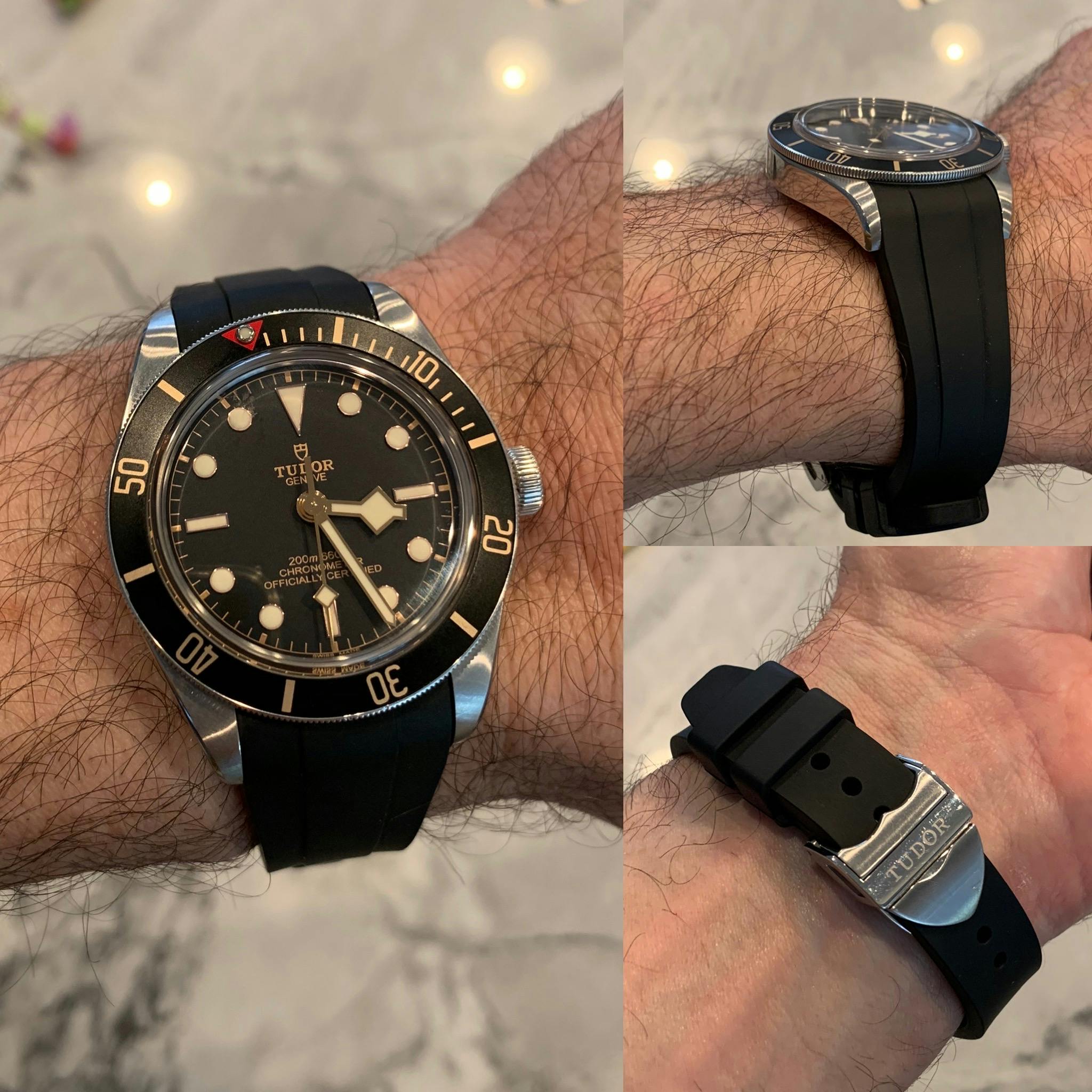 VanguardStraps | Black Rubber Strap For Tudor Black Bay 58 - Vanguard ...