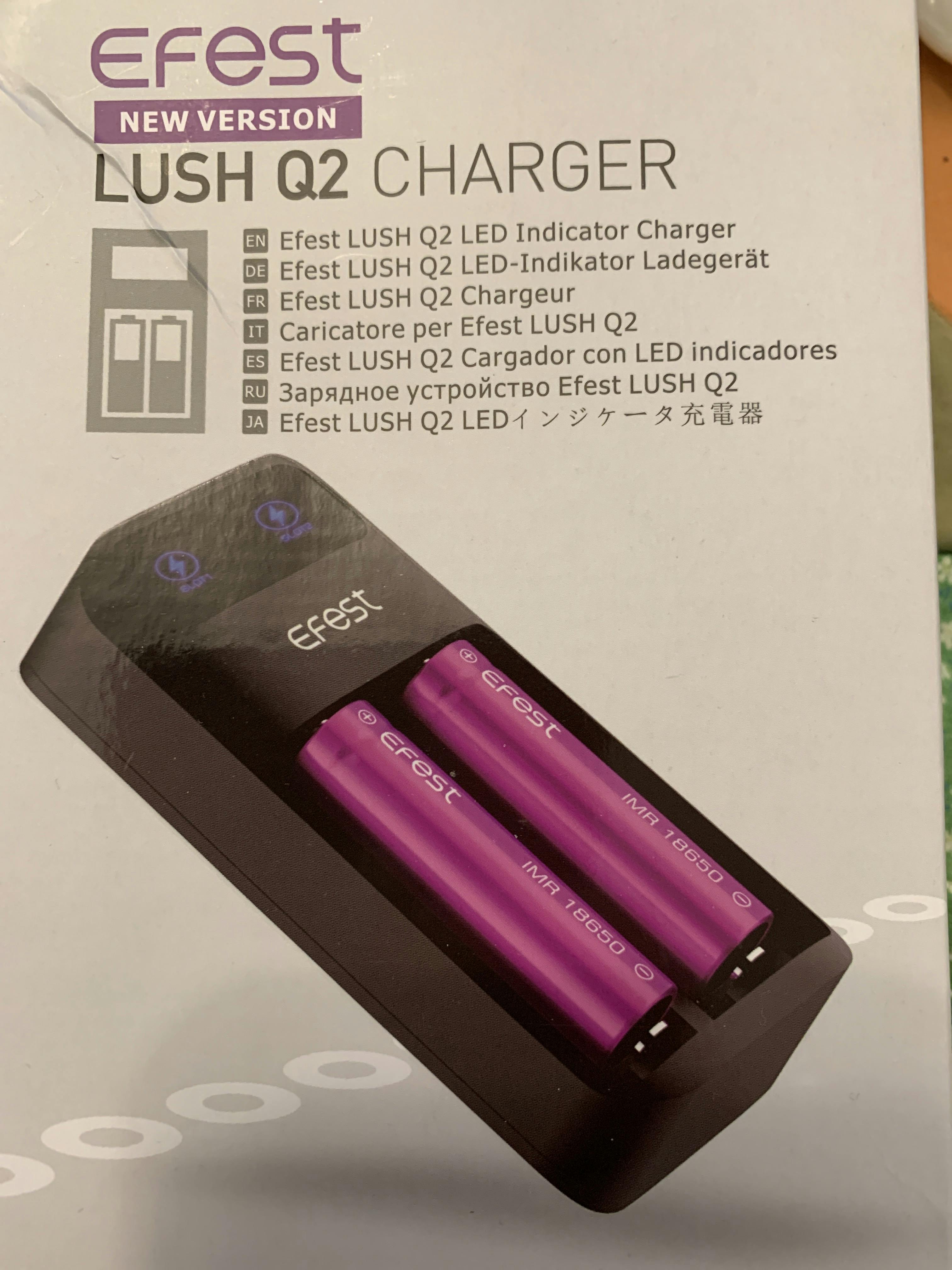 EFest LUSH Q2 2 Bay Smart LED Battery Charger Vape Royalty