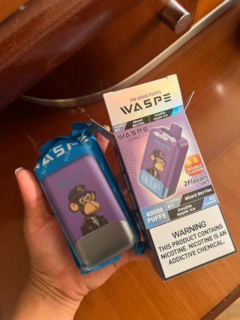 Vaper de 40.000 puffs desechable y recargable tipo c sabor Bayas mixtas y hielo doble de manzana con sistema de eleccion de sabor  (sin nicotina)