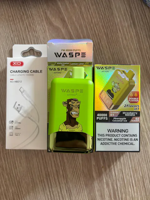 Vaper 40.000 Puffs con pantalla led - Recargable Tipo C sabor helado de Sandía + Lima Limón - Larga Duración y Doble Sabor (Sin Nicotina)