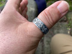 Norse Ornament Ring Sterling Silver Unique Handmade Jewelry