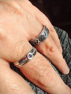 925 Silver Handmade Ring With Purple Gem, Unique Fashion Jewelry