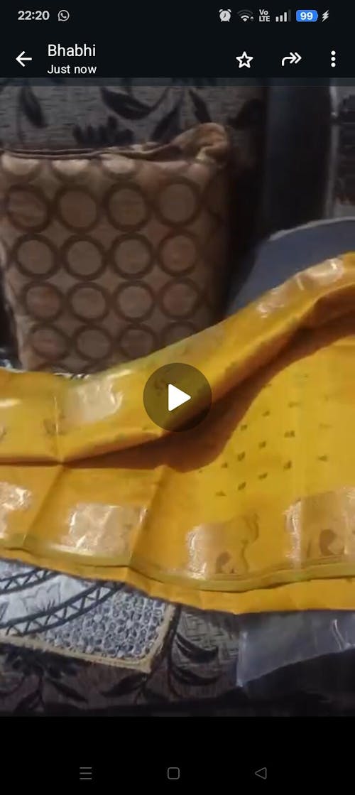 Yellow Pure Silk Bandhani Butti Saree