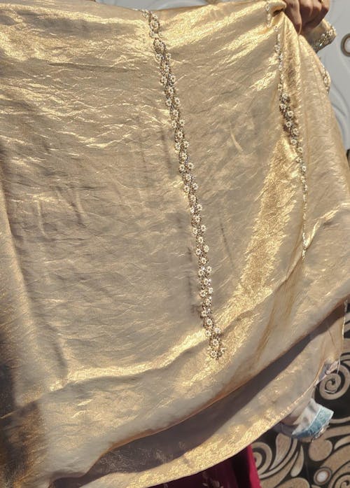 Vibrant Peal Satin Tissue Saree