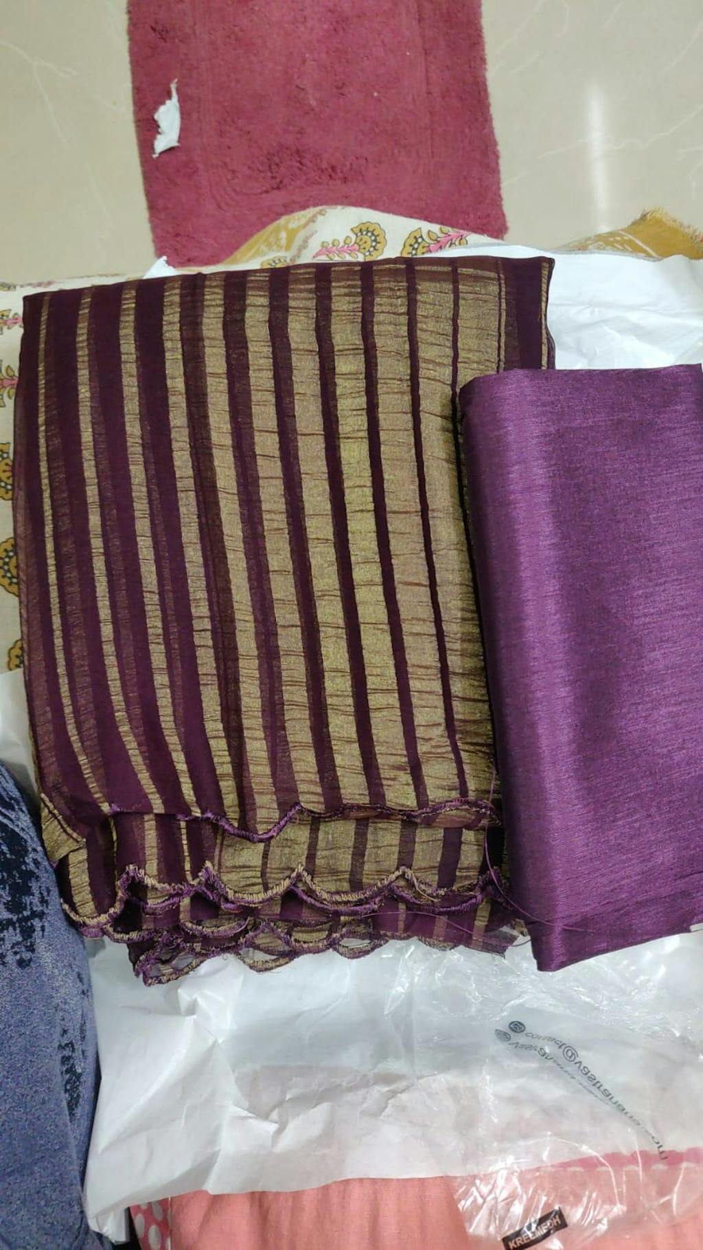 Radiant Gold Zari Striped Chiffon Saree