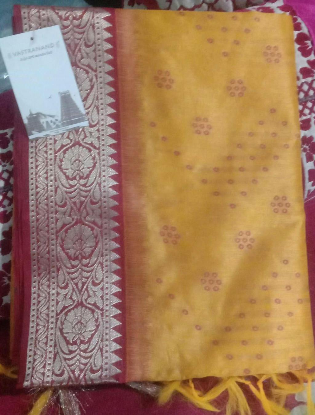 Yellow Bandhej Pochampally Raw Silk Saree