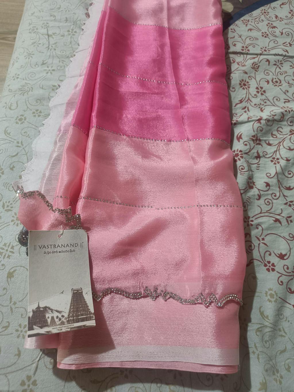 Zarocan Stone Cut Work Border Saree