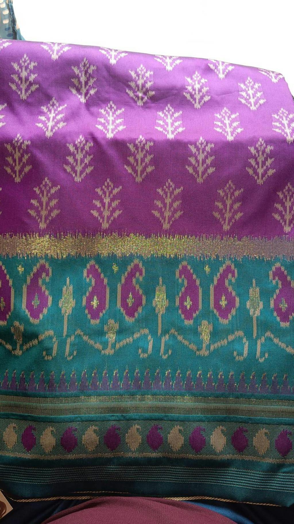 Majestic Wine Soft Silk Ikkat Saree