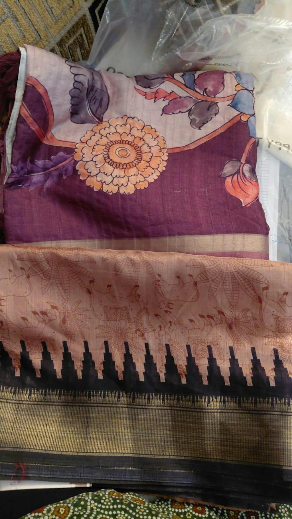 Opulent Soft Tussar Kalamkari Saree