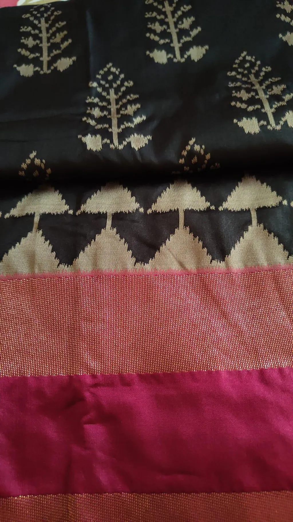 Radiant Black Soft Silk Ikkat Saree