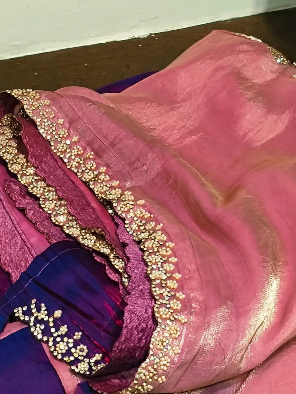 Radiant Peal Satin Tissue Saree