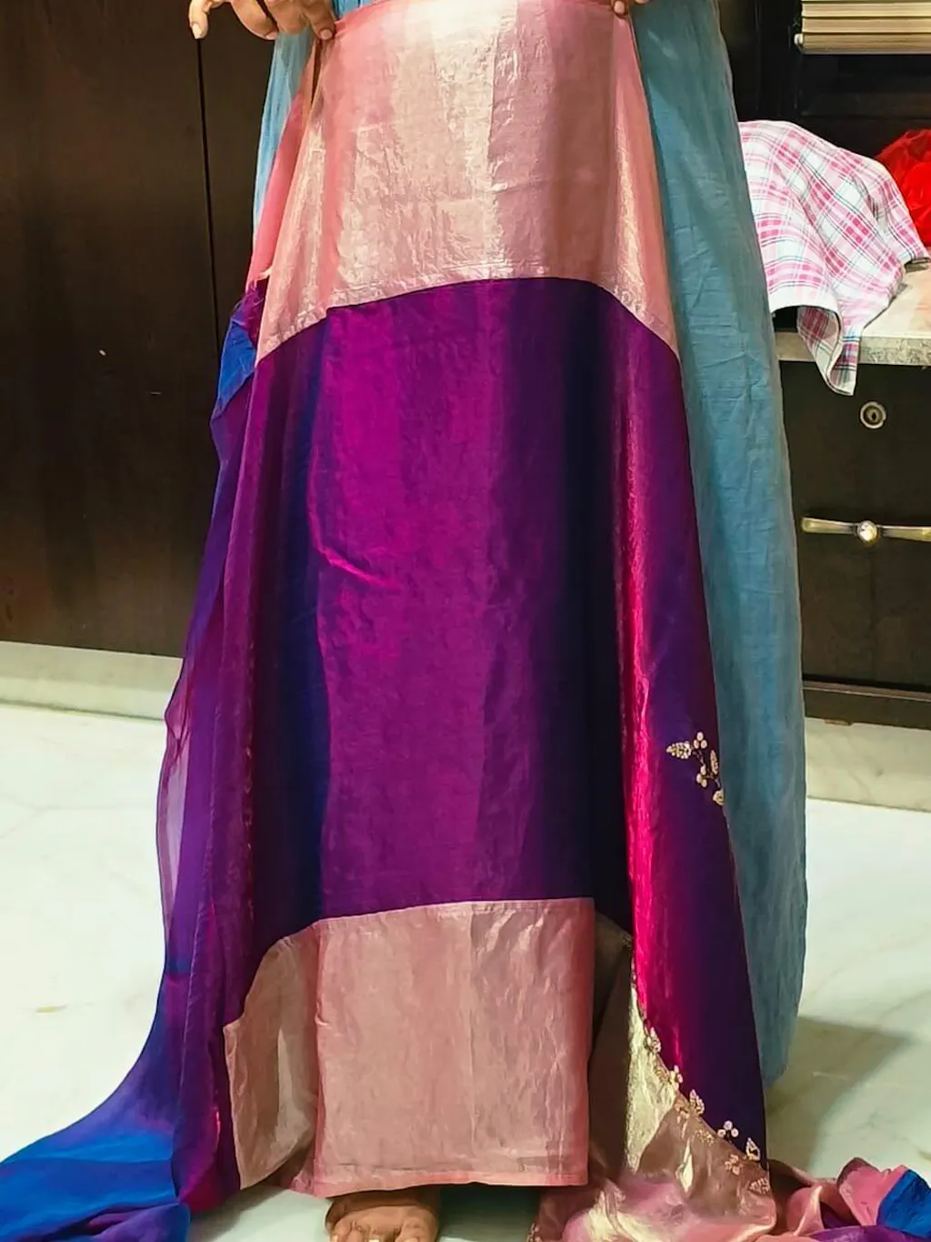 Radiant Peal Satin Tissue Saree