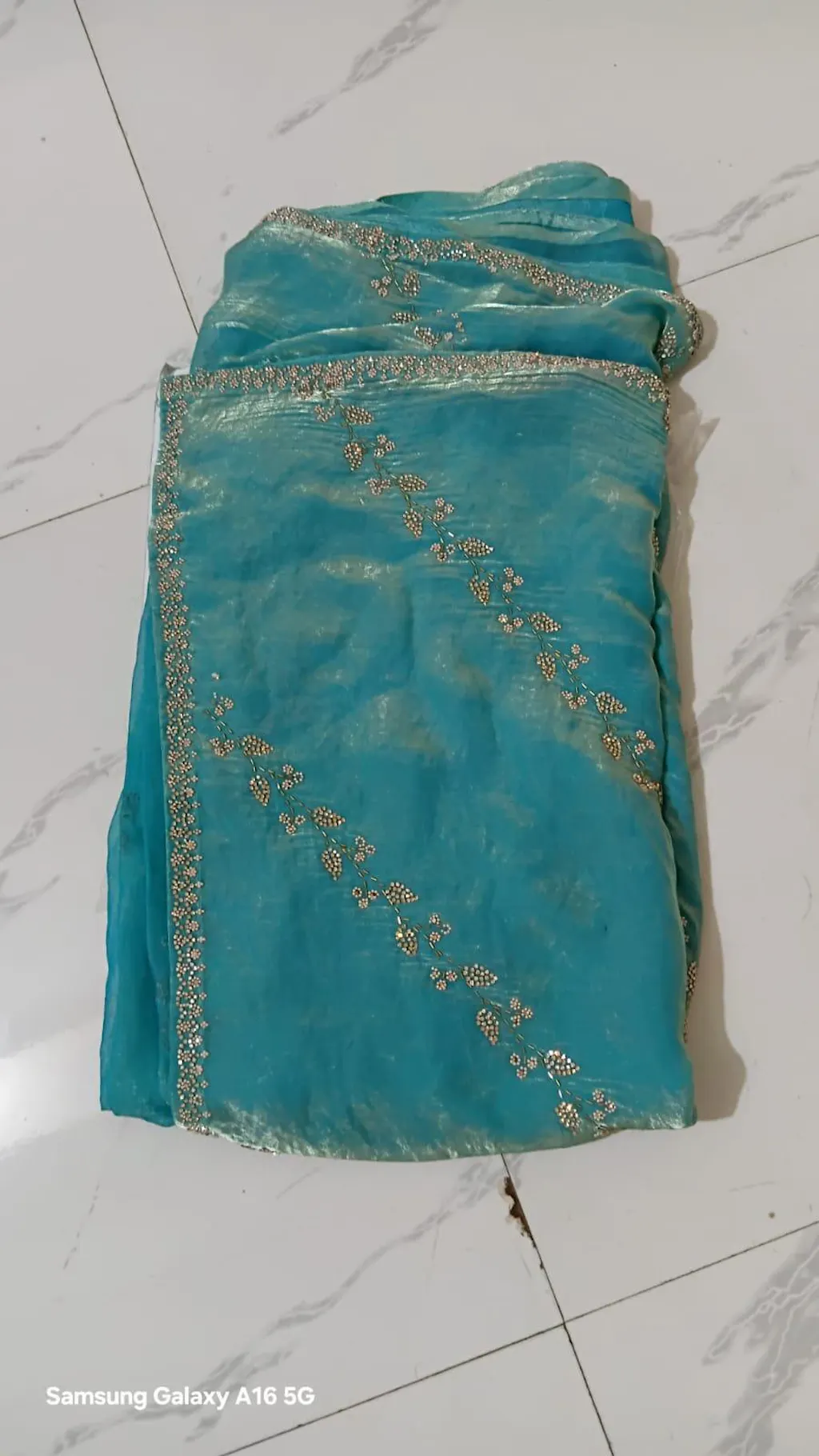 Crystal Peal Satin Tissue Saree