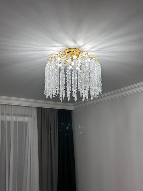 Pendant Chandelier / Flush Mount Ceiling Light Tree Branch Crystal Willow