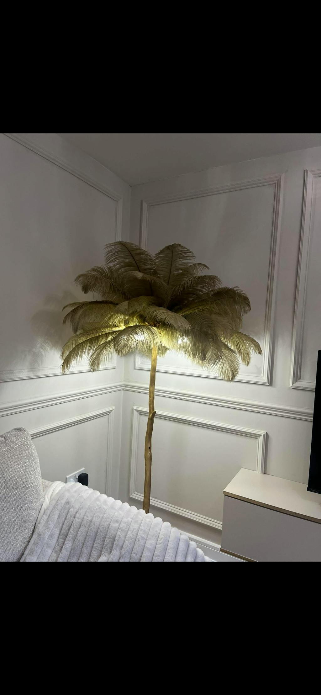 Ostrich Feather Floor Lamp Luxury, 16 Colors/Resin