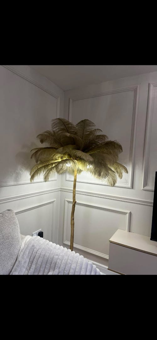 Ostrich Feather Floor Lamp Luxury, 16 Colors/Resin