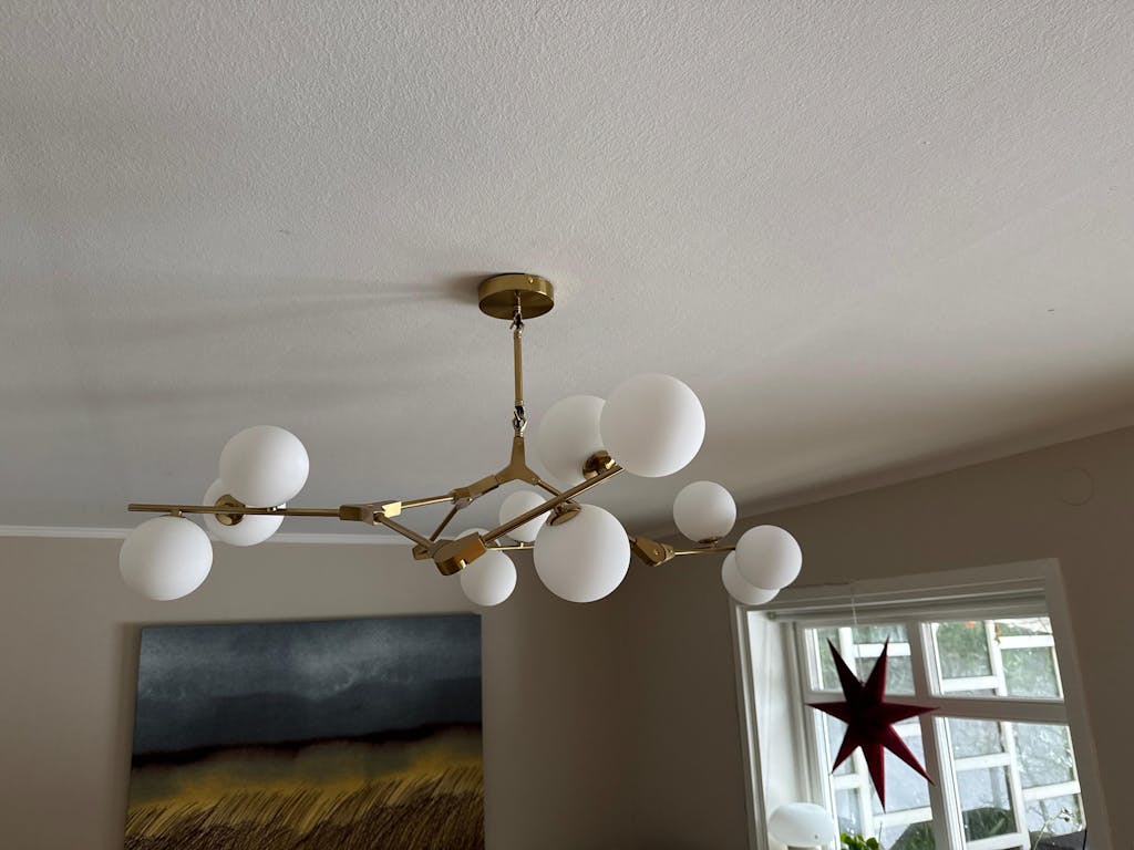 Chandelier Nordic Elegant Branching Bubble Glass Ball, Black / Gold