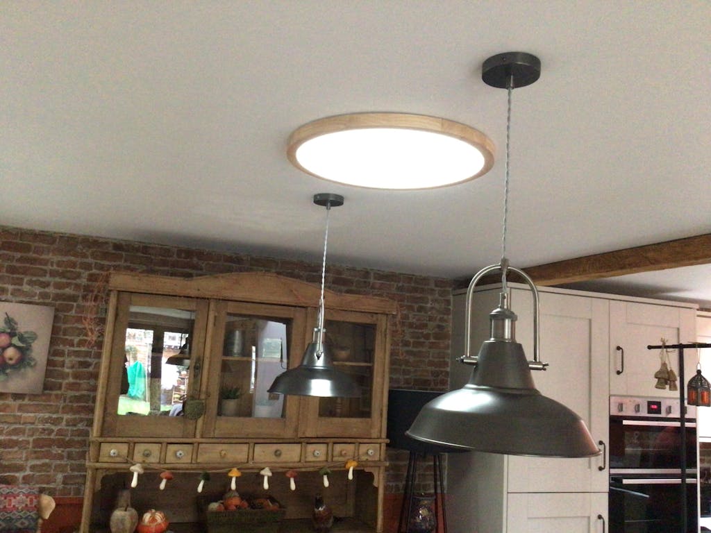 Ceiling Light Flush Mount Wood LED Full Spectrum Ultra Thin