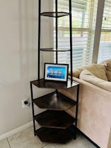 VECELO 6 Tier Corner Shelf, 69 Inch Industrial Bookshelf/Storage Stand