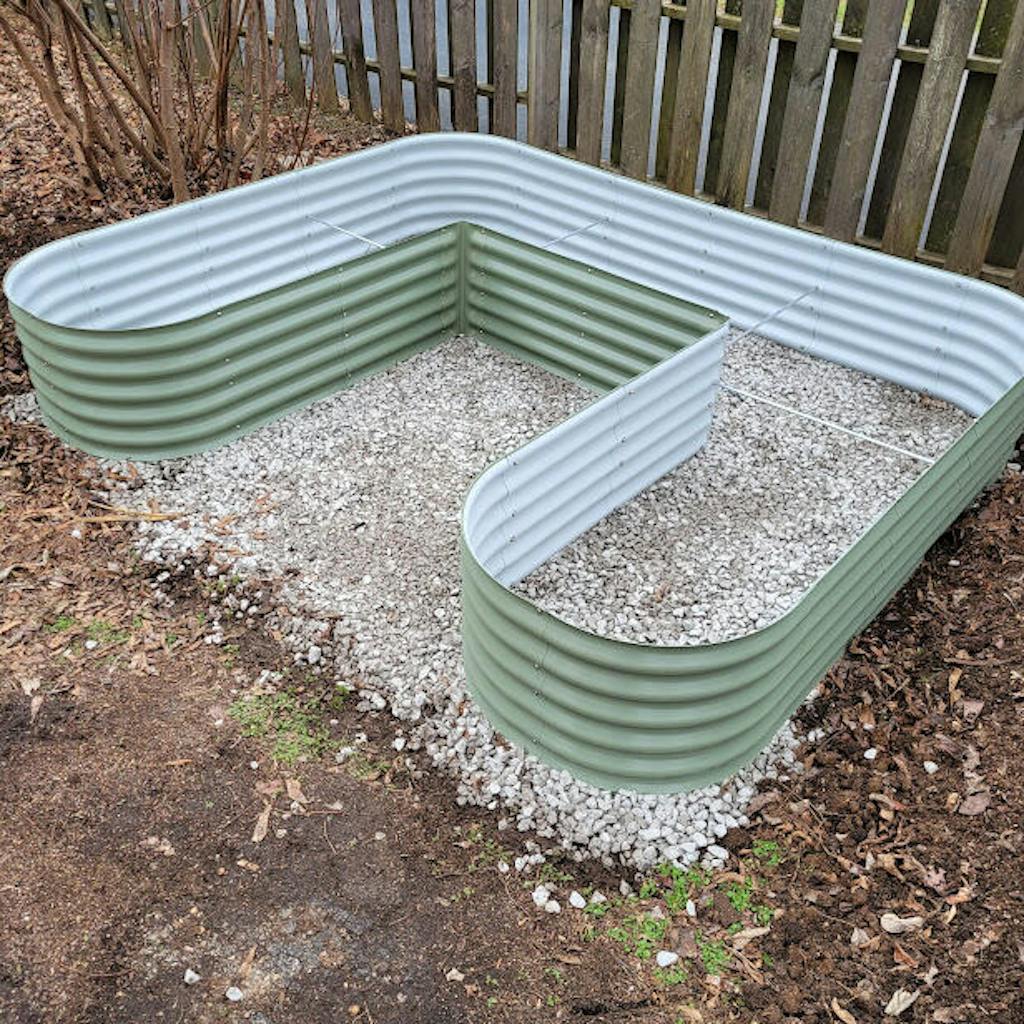 U-Shaped Large Size | Metal Raised Garden Bed | Vegega - Oyster white ...