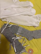 Angelic Bows Knee Socks - Grey