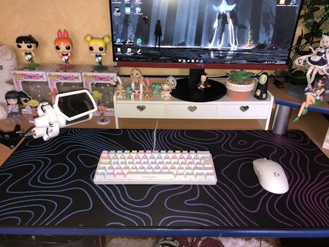 Black RGB Wave XXL Oversized Mousepad Desk Mat for Gaming Ultra Thick