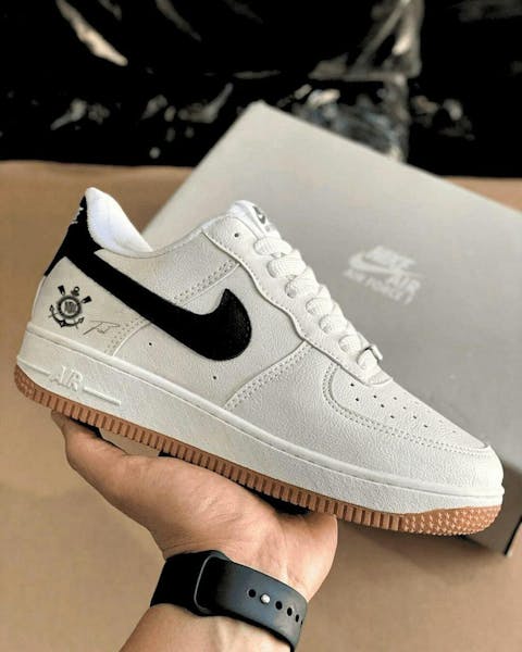 Exclusivo: Tênis Air Force White Black Obsidian Signature Customizado do Timão + *BRINDE 1x Caneca Oficial* - EDIÇÃO LIMITADA