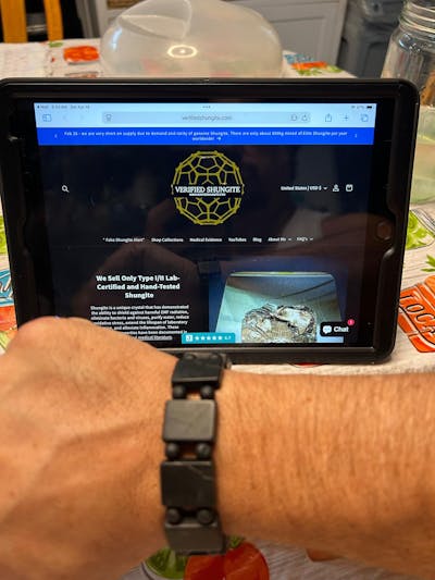 LBH5233 MEN'S RECTANGULAR TILED BRACELET -  TYPE 2 SHUNGITE 52.33g