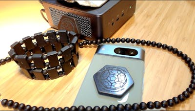 LHBW3700 - LADIES RECTANGULAR TILED BRACELET -  TYPE 2 SHUNGITE 37g