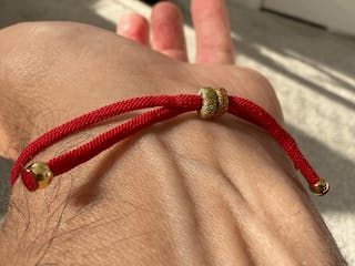 Tibetan Red String Bracelet - Buddhist Lucky Charm