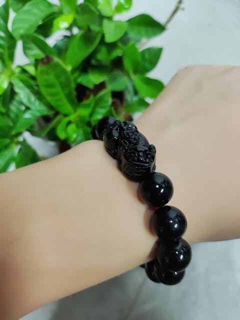 Black Obsidian Pixiu Bracelet - Wealth Protection