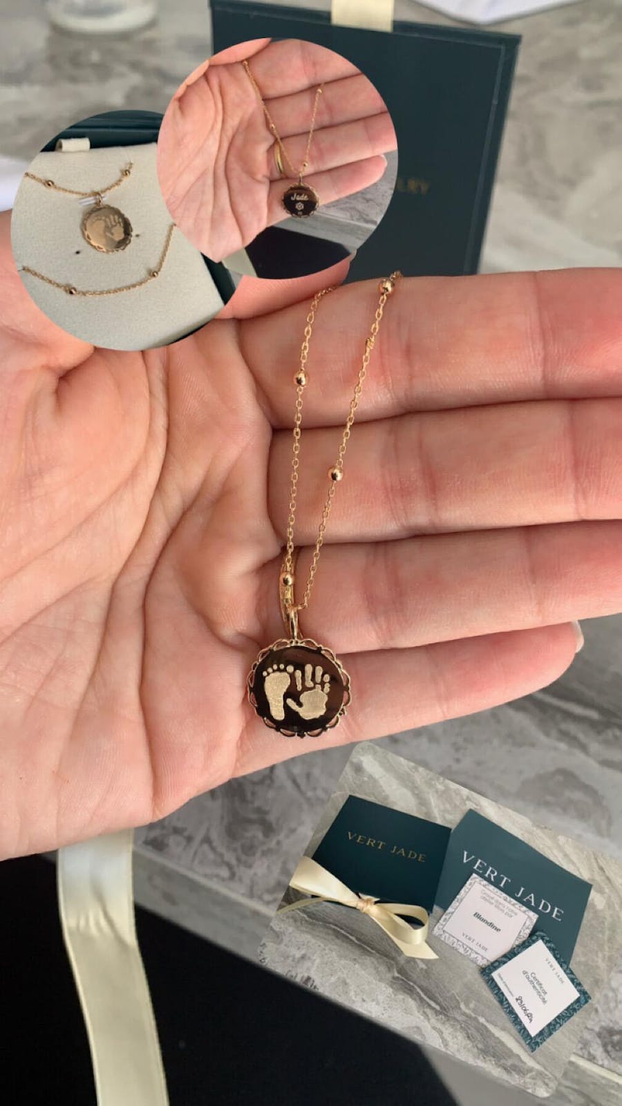 Collier boule dentelée plaqué or 18k - Empreinte