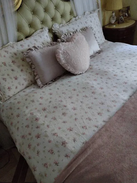 Embroidered Pink Floral Duvet Cover Set