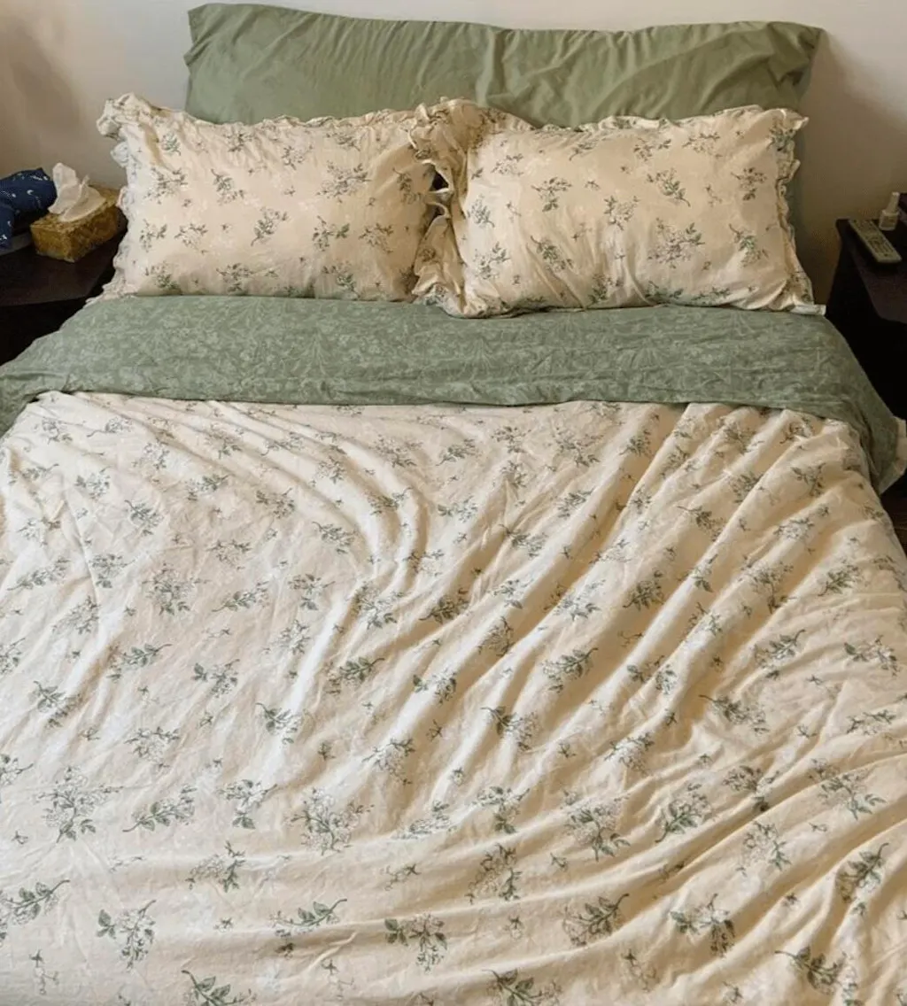 Green Garden Double-Sided Duvet Cover Set