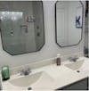 Minimalist Rectangular Designer Black Metal Finish Bathroom Mirror