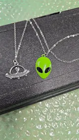UFO Planet Alien Enamel Keychain