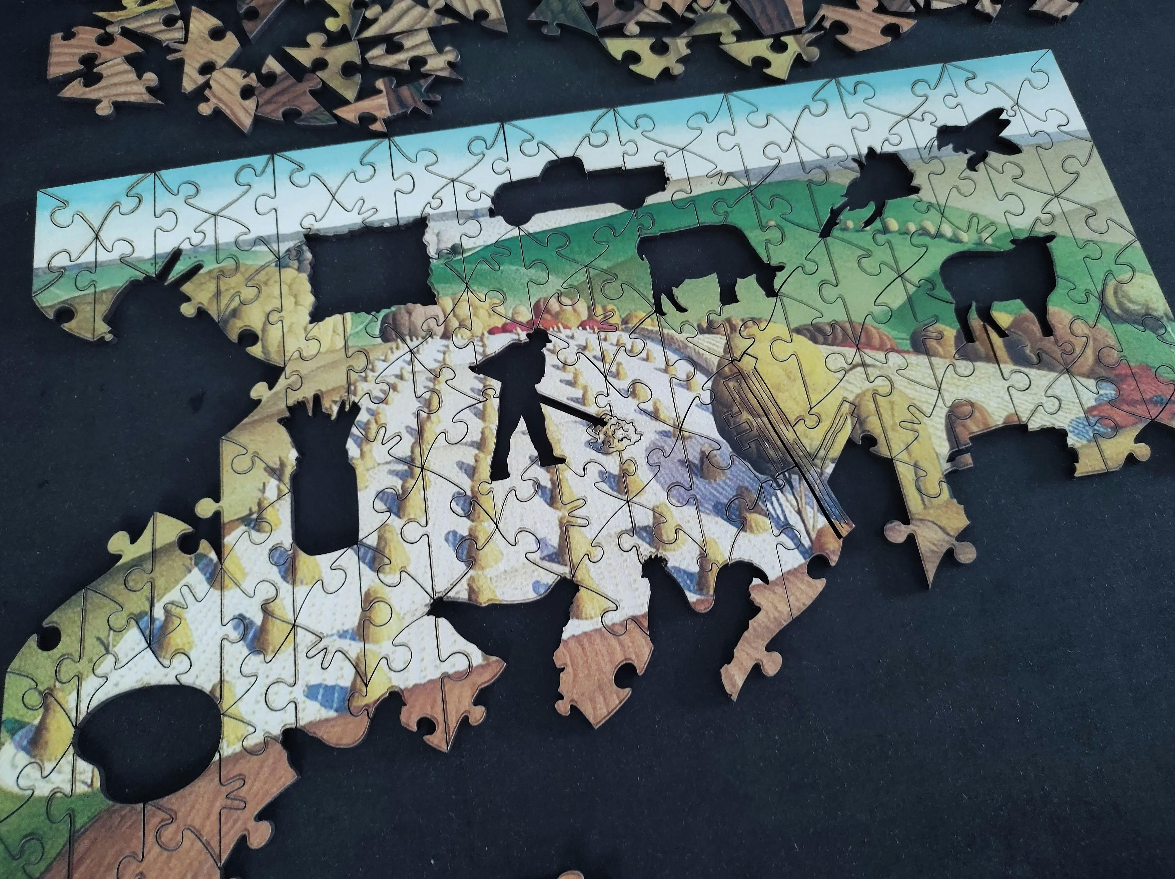 Victory Wooden Jigsaw Puzzles Fall Plowing Victory Wooden Puzzles