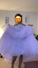 Rruffled Sparkly Tulle Prom Dresses Plunging V-Neck Lace Applique