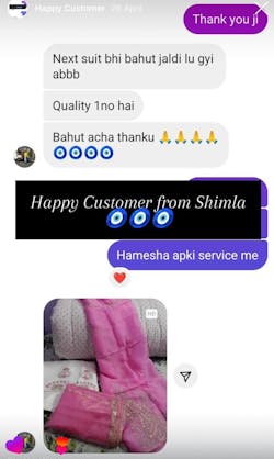 Pink White Pure Organza Hand Work Boutique Suit Set