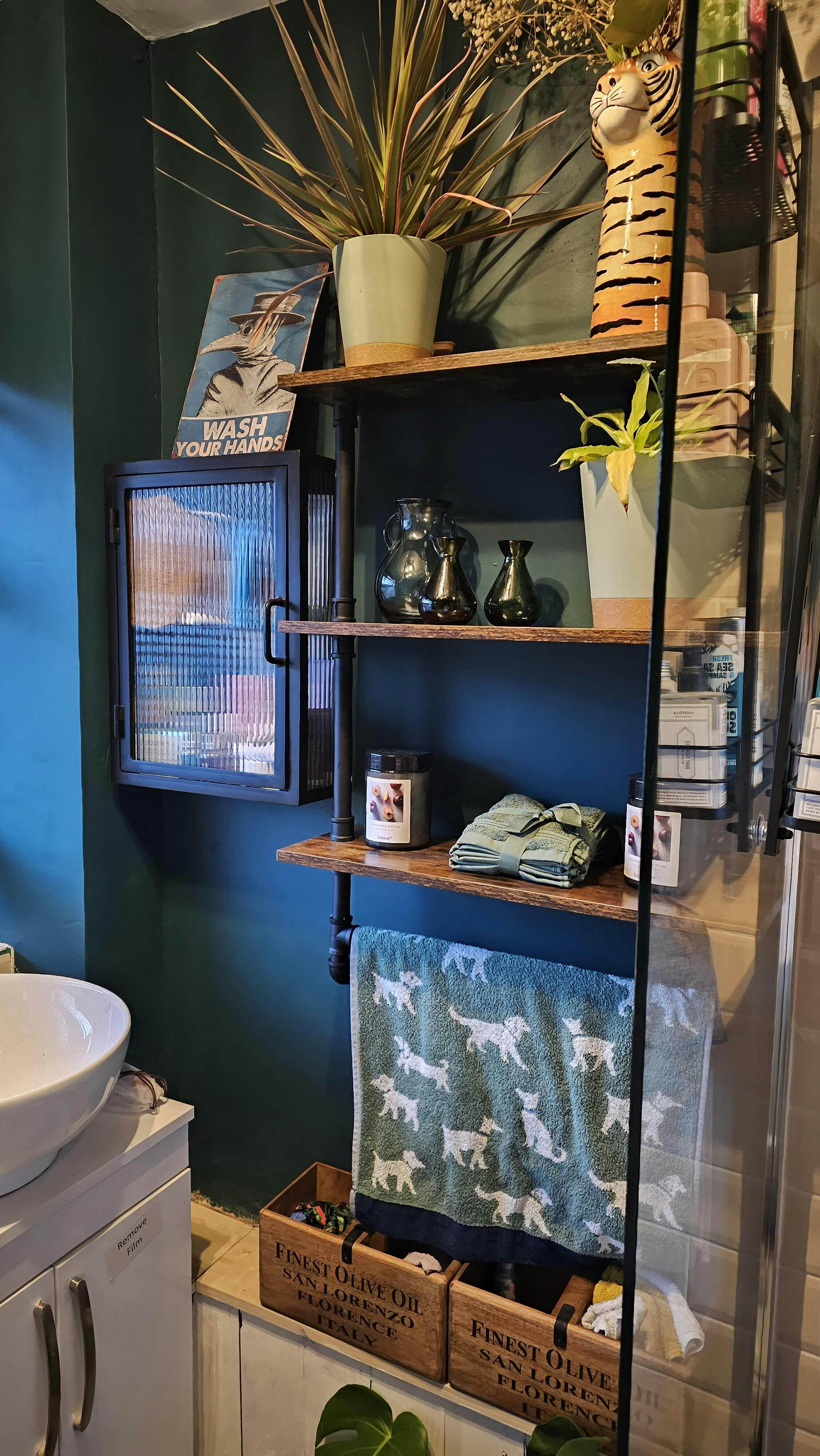 Industrial Fluted Glass Bathroom Shop Now Vincent and Barn