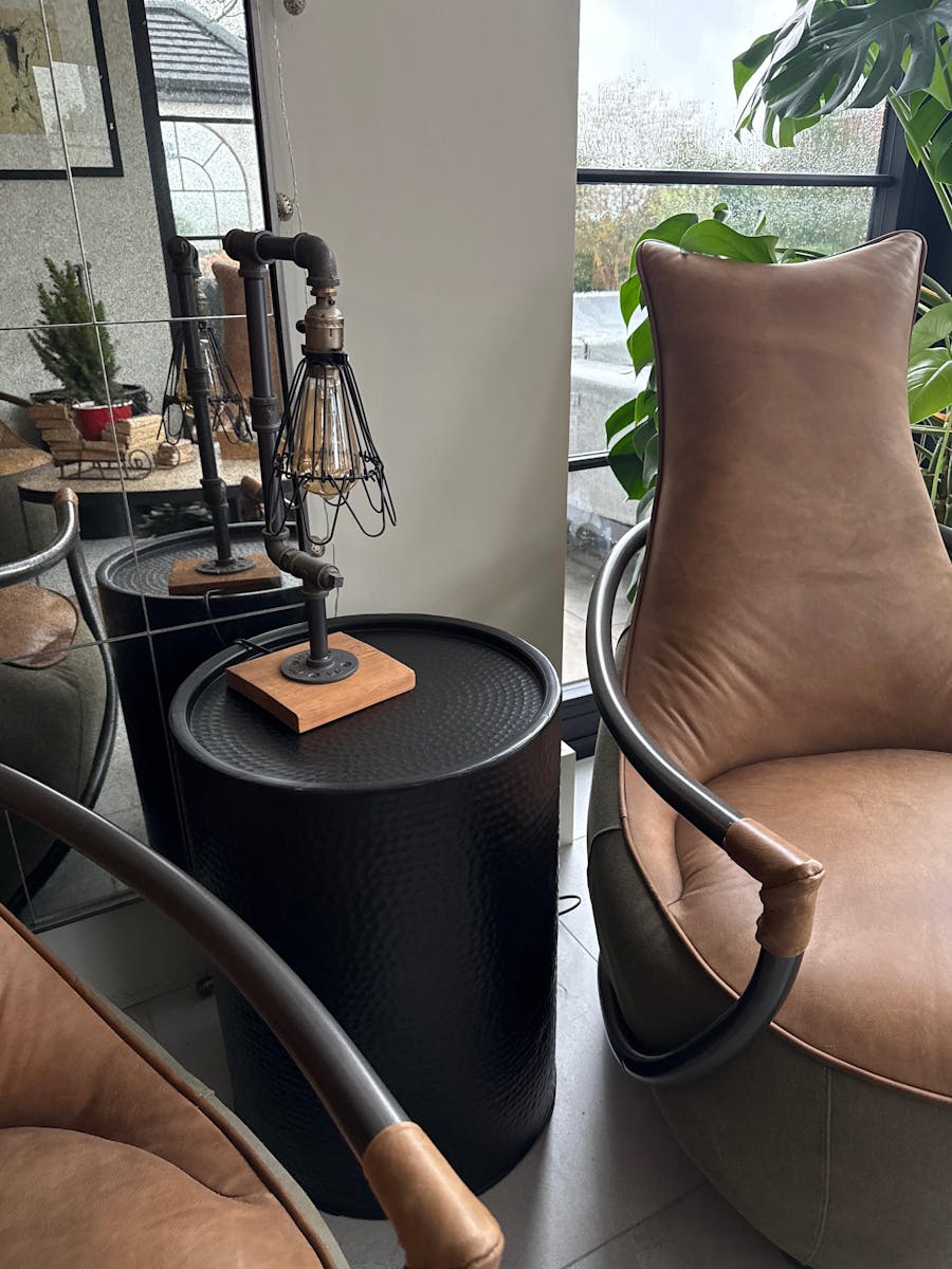 Hammered Side Table - Matt Black