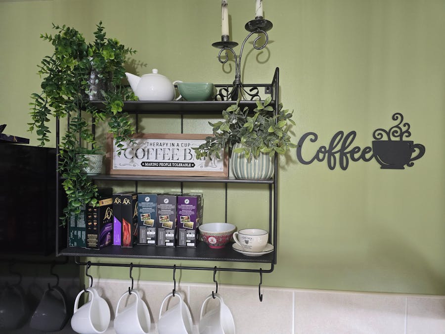 Industrial Wall Shelf with Hooks - Tall - Distressed