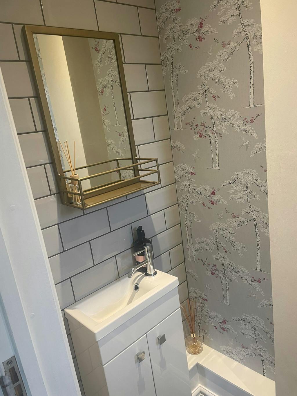 Industrial Portrait Mirror - Antique Brass