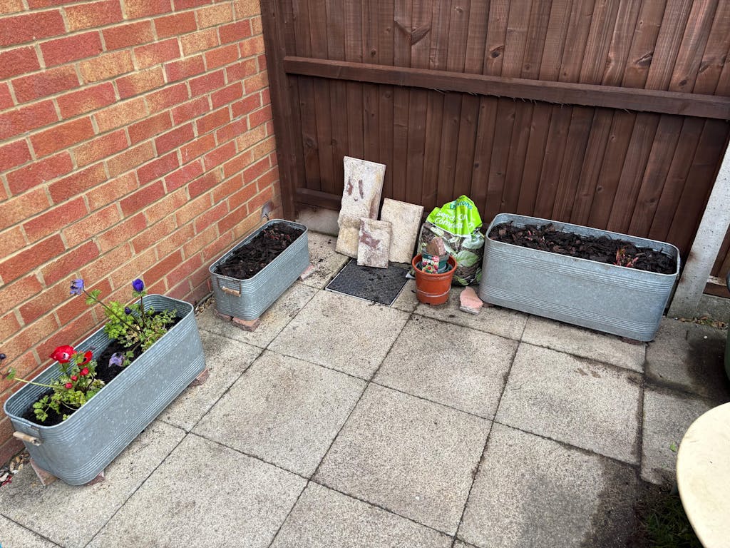 Galvanised Trough Planters with Handles - Set of 3