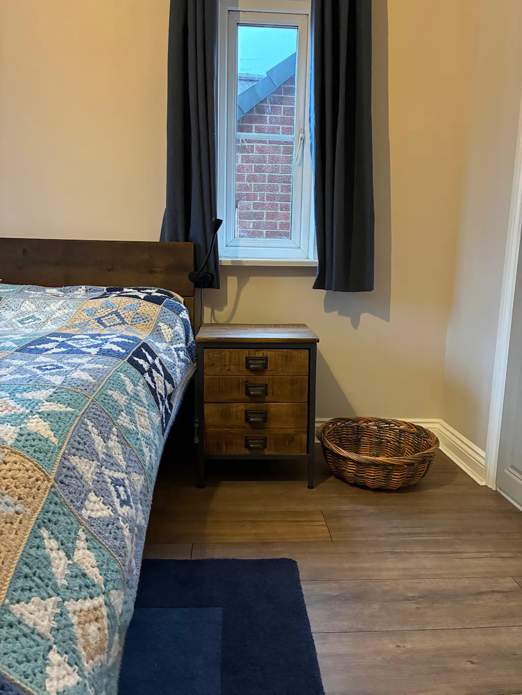 Rustic Saw Cut Bedside Table