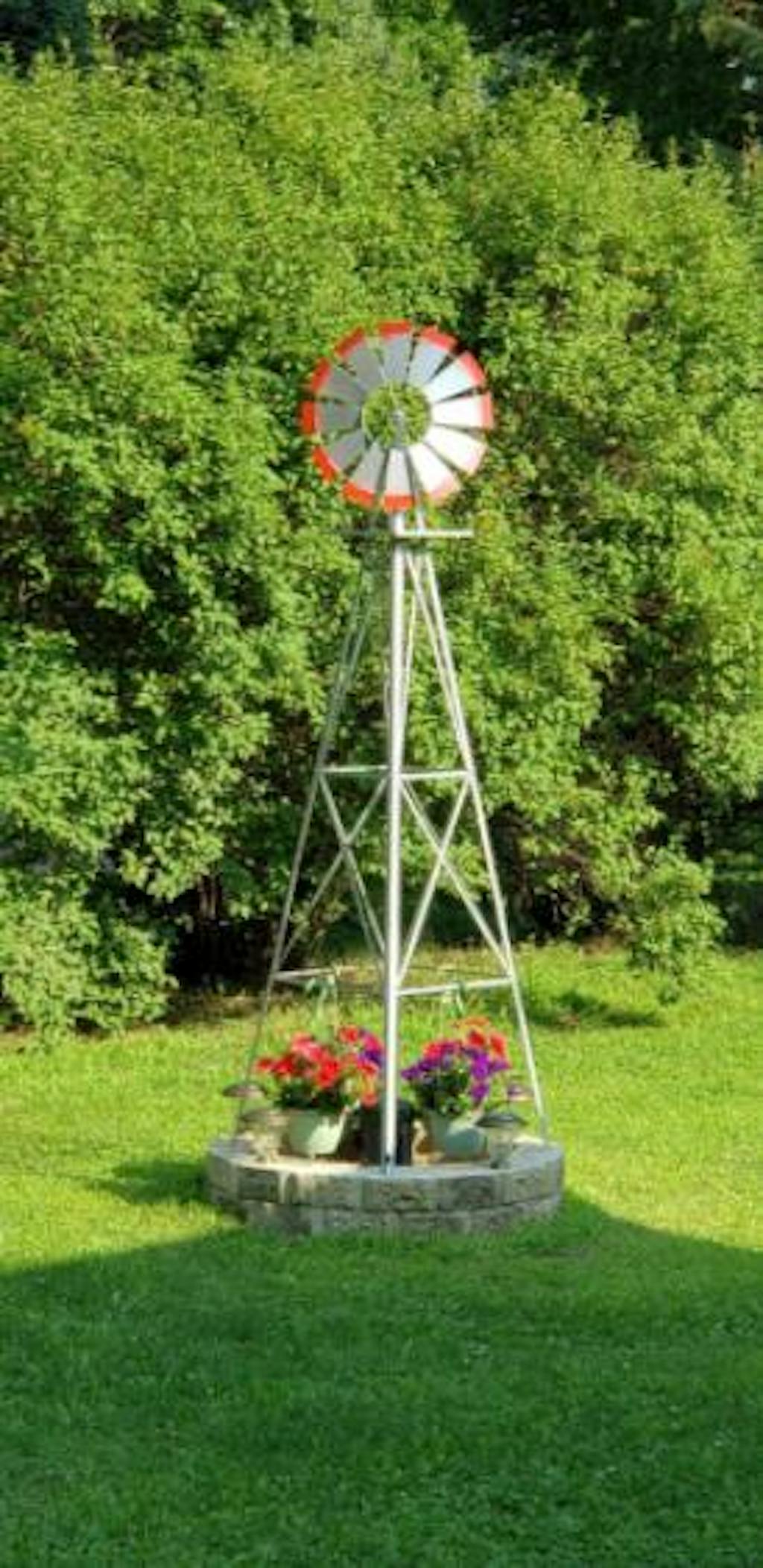 VINGLI 8FT Heavy Duty Metal Windmill w/ 4 Legs