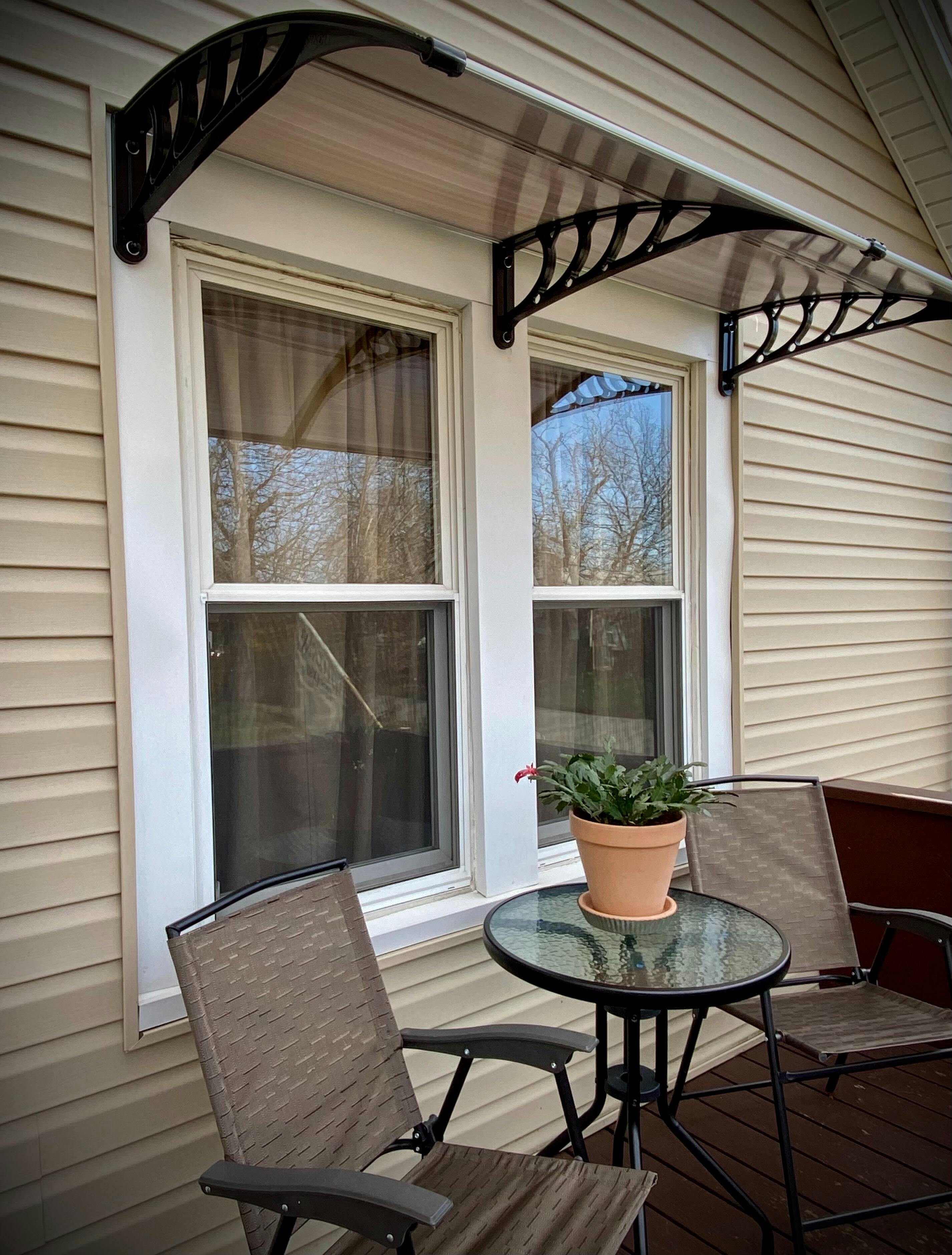 VINGLI 40 x 80 Inch Polycarbonate Window Awning Door Canopy