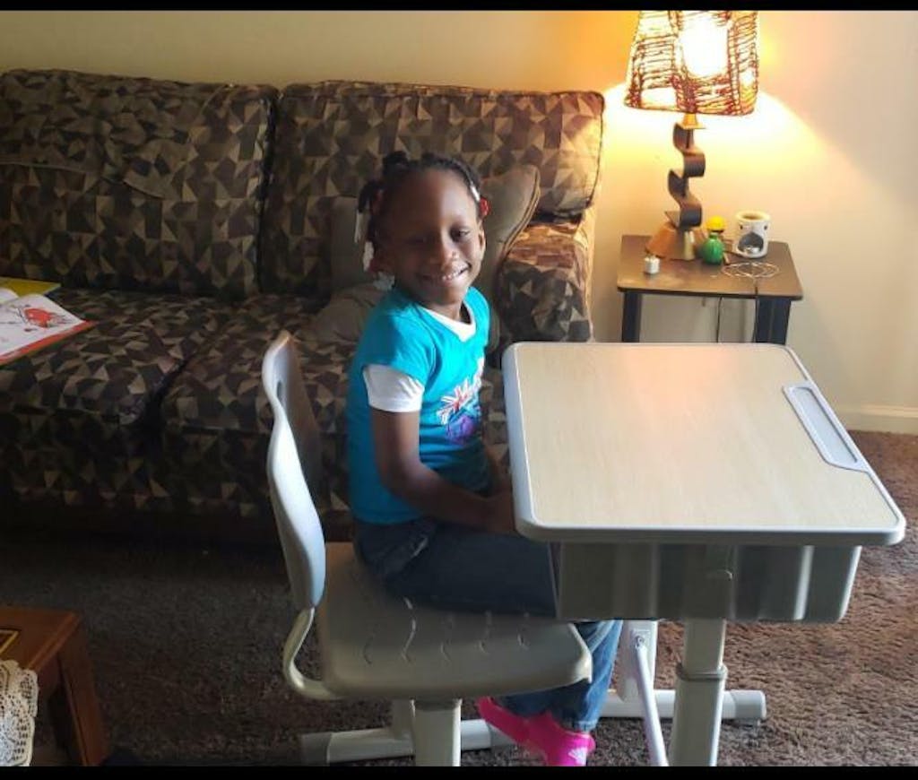 ShowMaven Adjustable Height Student Desk and Chair Set with Drawer VINGLI