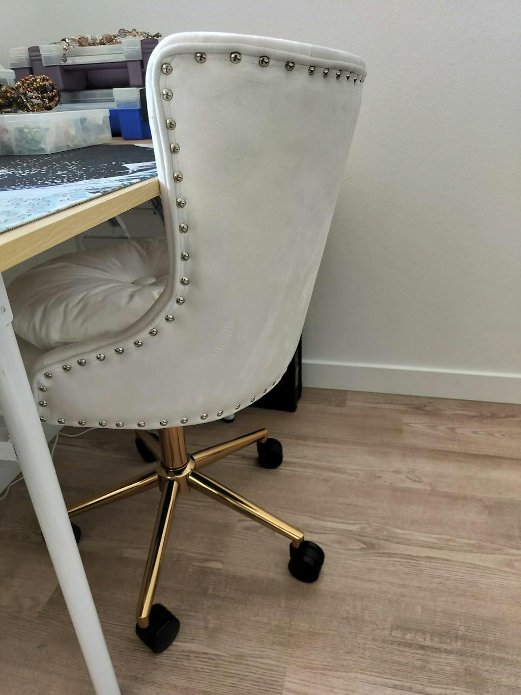 Computer Chair VINGLI Modern Velvet Small Office Chair,Cute With